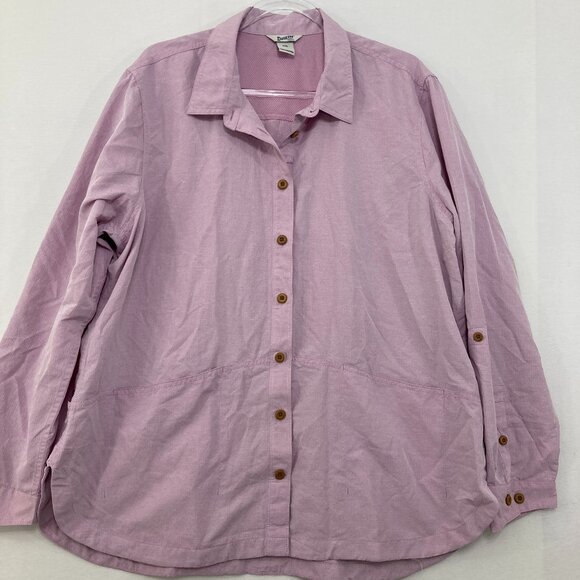Duluth size XXL Women's Purple Long Sleeve Vented Button Down Outdoor - Picture 1 of 11